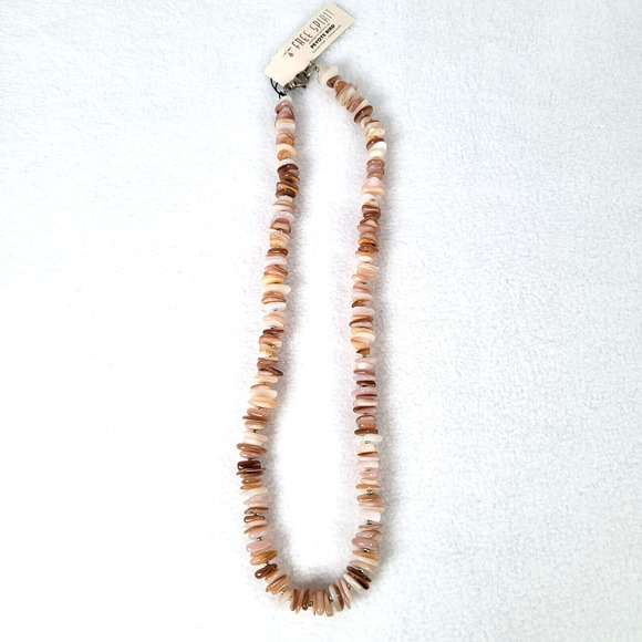 Peyote Bird Jewelry - Peyote Bird Womens Necklace 9.5" Pink Opal Shell Silver Beads Art Hawaiian Love